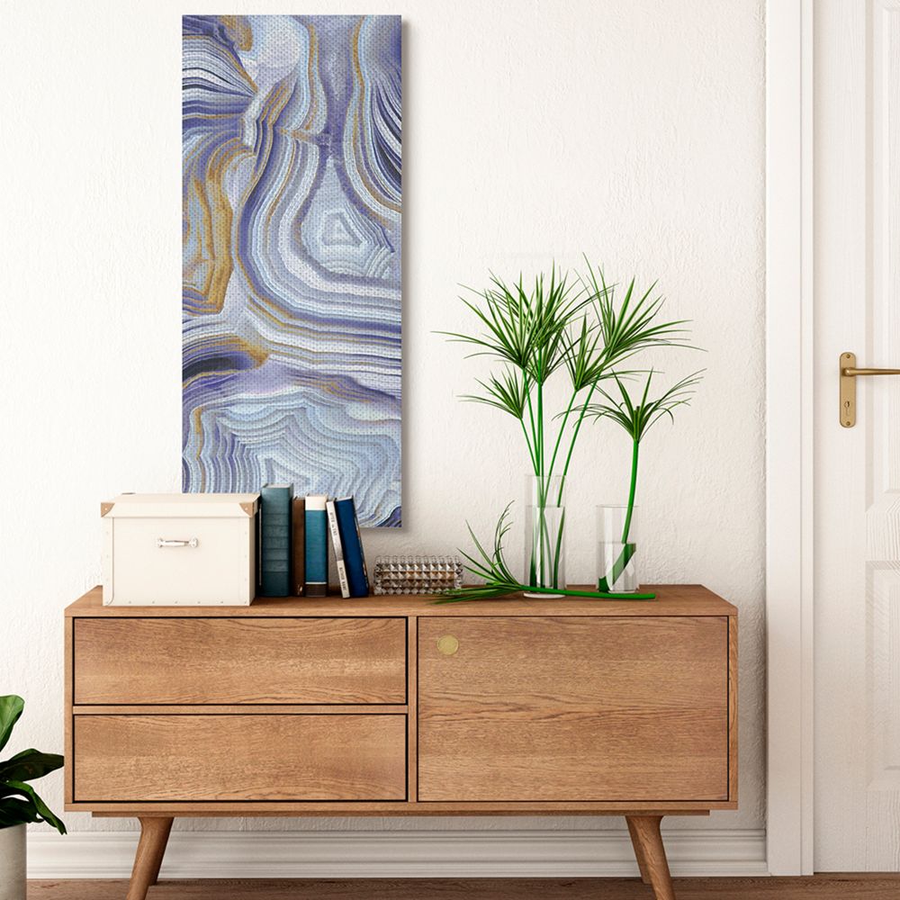 Stupell Industries Agate Crystal Pattern Purple Gold Abstract Design Canvas Wall Art by Danielle Carson