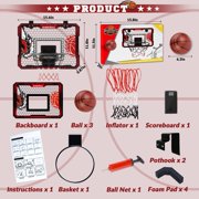 Basketball Hoop Indoor for Kids, Mini Hoop for Bedroom Office with 3 Ball Automatic Scoring, Gifts for Boys Teenage 5 6 7 8 9 10 Years Old, Over Door Basketball Hoop Presents Toys for Teen Boys