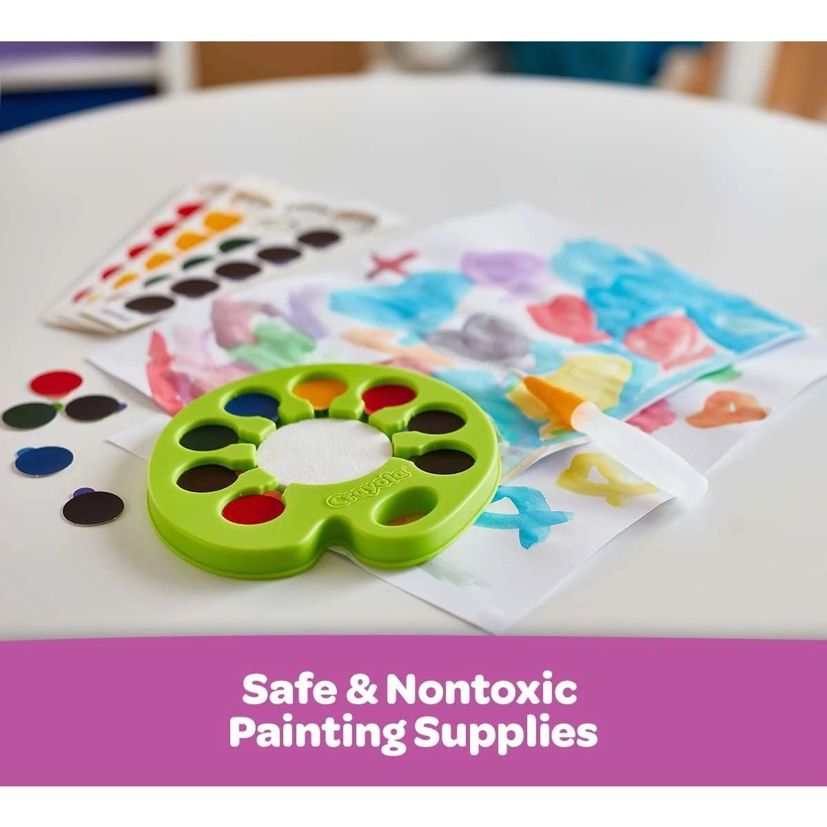 Crayola Washable Pop & Paint Watercolour Palette Set - 96 Disposable Chips, Mess-Free Painting Fun
