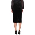 thumbnail image 3 of INSPIRE CHIC Women's Velvet Skirt Ruched High Waist Bodycon Formal Evening Cocktail Midi Pencil Skirts S Black, 3 of 6