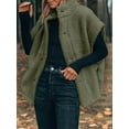 thumbnail image 4 of Women'S Plush Fleece Vest Casual Oversized Warm Button Down Vest Jacket with Pockets  Green XXL, 4 of 7