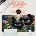 thumbnail image 4 of Desk Pad, Cute Black Cat Desk Mat, Cat Among Butterfly Flowers Large Gaming Mouse Pad for Desk, 31.5"x11.8" Extended Big Computer Keyboard Mouse Pad with Non-Slip Base and Stitched Edge, 4 of 13