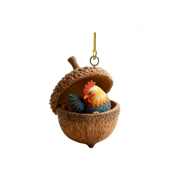 LYINGF 2D Animal Nut Pendant Christmas Decor - Cute Acrylic Animal-Shaped Hanging Ornaments, Festive Tree Decoration for Animal Lovers, Unique Christmas Tree Pendants