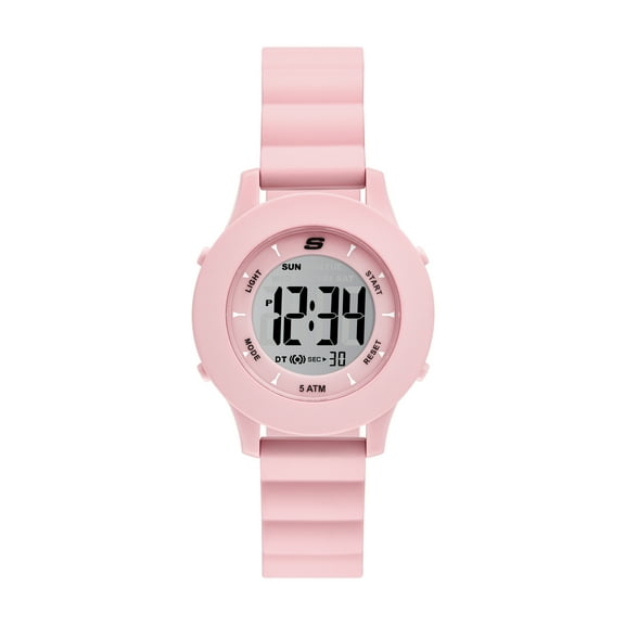 Skechers Women's Rosencrans Digital, Blush Polycarbonate Watch