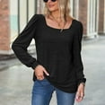 thumbnail image 6 of OKBOP Cute Crop Tops,Fashion Winter Square-Neck Puff Long Sleeve Solid Casual Shirt Work Blouses For Women Womens Sweatshirts, 6 of 6