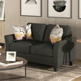 thumbnail image 3 of CLEARANCE! Living Room Furniture Love Seat Sofa Double Seat Sofa (Loveseat Chair)(Black), 3 of 10