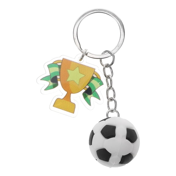 DEEPCRAFF Keychain Kits for Crafts Soccer Keyrings Plastic Multi 1Pcs for Sports Events
