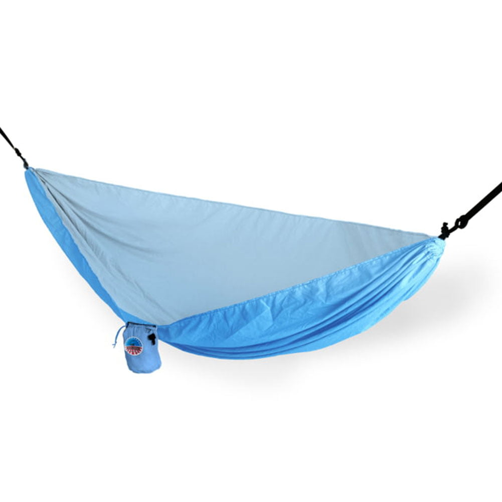 Yukon Outfitters Nylon Parachute Double Hammock w/ Bag Camping BLACK Lightweight 