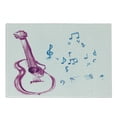 thumbnail image 1 of Guitar Cutting Board, Watercolor Musical Instrument with Notes Sheet Elements Brush Stroke Effect, Decorative Tempered Glass Cutting and Serving Board, Small Size, Magenta Blue White, by Ambesonne, 1 of 1