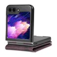 thumbnail image 3 of Case for Samsung Galaxy Z Flip 7, PU Leather Card Slots Magnetic Closure Vintage Shockproof Protective Case for Samsung Galaxy Z Flip 7 - Brown, 3 of 12
