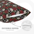 thumbnail image 3 of Lsque Red Rose Skull Pattern Pillow Case – Soft & Cozy Throw Pillow Cover, Hypoallergenic Cushion Case for Sleeping Women with Envelope Closure-16"x24", 3 of 6