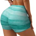 thumbnail image 2 of Kdxio Teal Turquoise Print Workout Shorts for Women Seamless Soft Smooth Gym Yoga Scrunch Active Shorts, 2 of 9