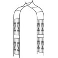 thumbnail image 1 of 8.7FT Garden Arch Trellis, Outdoor Wedding Arbor for Ceremony with Scrollwork Design for Climbing Roses, Vines and Plants, 1 of 9