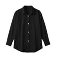 thumbnail image 3 of cocolona Heart-Shaped Button Down Blouses for Women Solid Color Long Sleeve Lapel Shirts Trendy Casual Blouses, 3 of 7