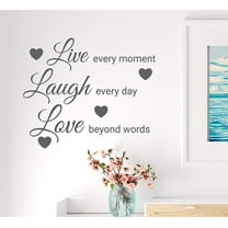 Wall Decal Live Laugh Love Positive Quote Words Lettering Vinyl Decor Grey 22.5 in x 18.5 in