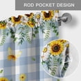thumbnail image 5 of Valance for Windows,Watercolor Cute Dogs Valances Curtain Rod Pocket Valance for Kitchen Bedroom Living Room Bathroom,Farm Sunflowers on Blue Plaid Short Curtains Window Treatment 42x12in, 5 of 9