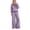 Purple, variant on Szluipve 2 Piece Sets for Women Leopard Print 2 Piece Outfit Button Collar Long Sleeve Scalloped Hem Top High Waist Wide Leg Pants Casual Loungewear Tracksuit Set Purple XXL