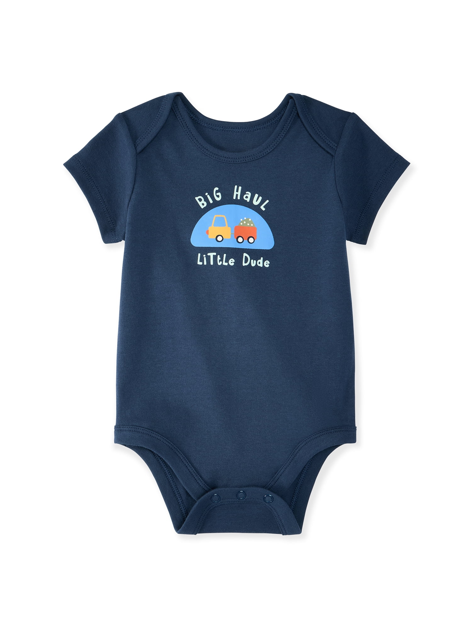 Garanimals Newborn & Baby 100% Cotton Short Sleeve Bodysuits, Sizes 0–18M, 5-Pack