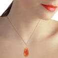 thumbnail image 3 of Galaxy Gold 14K Rose Gold Reddish Orange Chalcedony Briolette Necklace - Energy & Devotion - 16" to 24" - Fine Jewelry for Women, 3 of 3