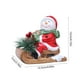 thumbnail image 3 of Herunwer Light up Ceramic Santa Claus Snowman Sleigh Figurines Lighted Porcelain Christmas Characters Statue on Sleds with Pine Cones, Berries, Pine Needles for Holiday Table Decor, 3 of 6