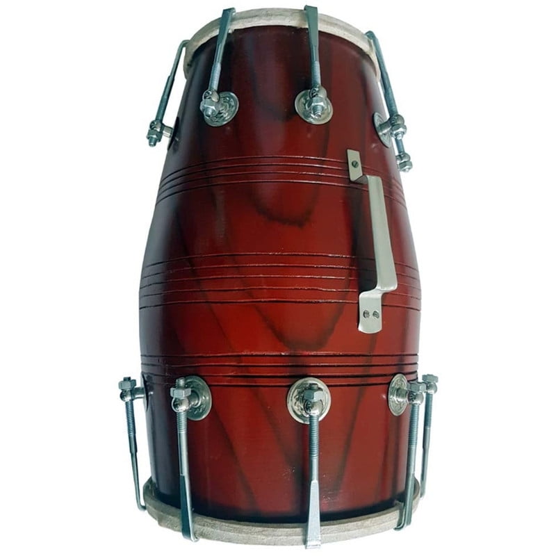 SHREYAS Handmade Wood Drum Dholak SR Red Indian Folk Musical Instrument for any Age Group