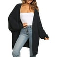thumbnail image 2 of Ftwytp Women Knit Winter Cardigan Sweater Solid Color Long Sleeve Baggy Outwear Coat Elegant Casual Fall Winter Daily All Match Blouse Top Festival Clothes with Pockets, 2 of 3