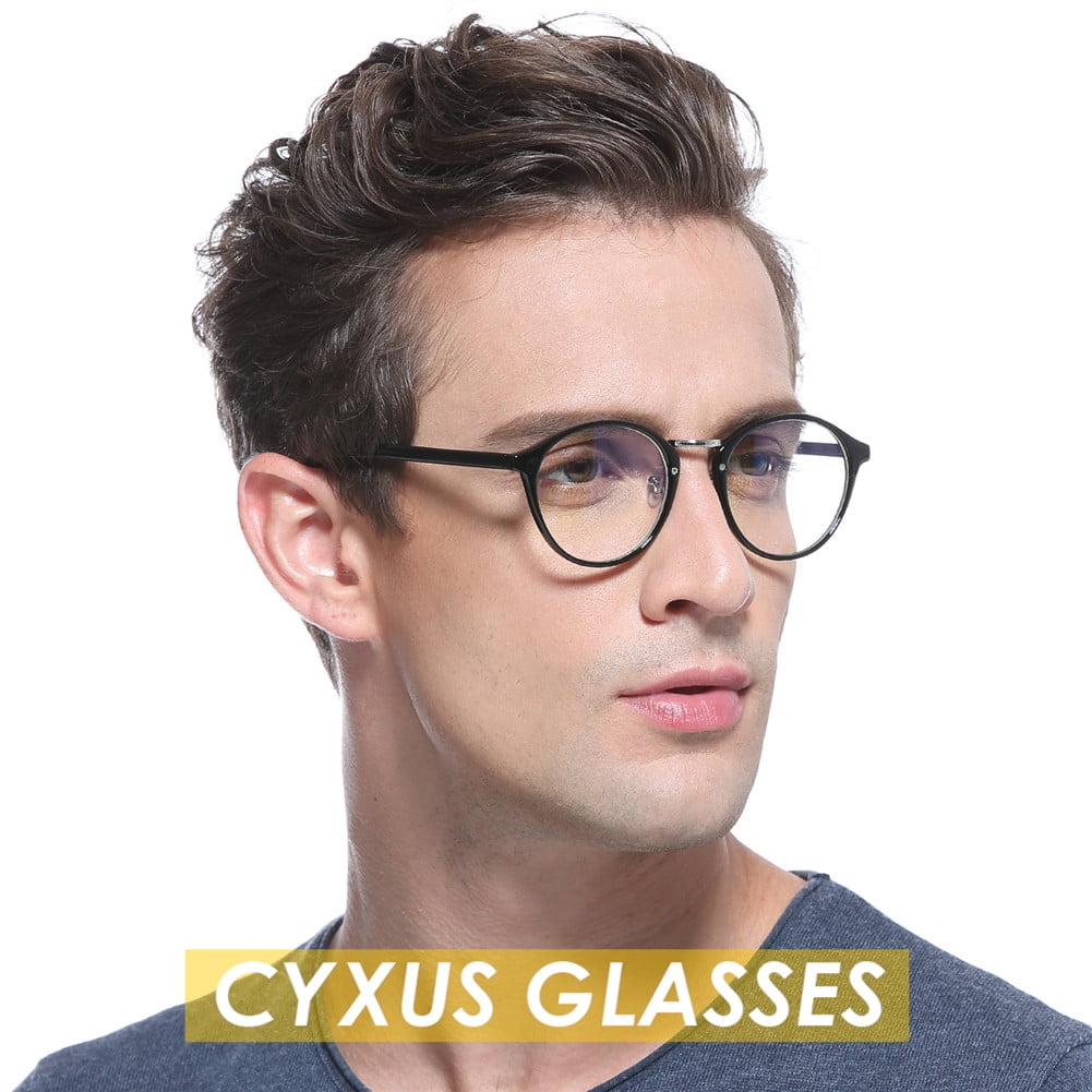 Cyxus Retro Round Blue Light Blocking Computer Glasses for Anti Eyestrain UV400, Black Frame Unisex(Men/Women) Eyewear