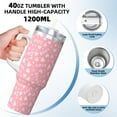 thumbnail image 3 of Sikiie Love Insulated Stainless Water Bottle Lid Travel Mug Cup Insulated Tumblers Cup 40oz Ice Bully With Handle, 3 of 8