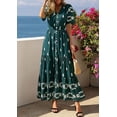 thumbnail image 4 of PRETTYGARDEN Womens Summer Boho Maxi Dress Trendy Short Sleeve V Neck Flowy Beach Floral Dresses with Pockets, 4 of 8