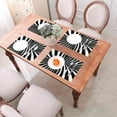 thumbnail image 6 of ZNDUO Placemats, 1 PCS Heat Resistant Stain Resistant Woven PVC Insulation Placemats, Durable Washable Elegant Table Mats for Dining-Black & White Spiral Stripes, 18"x12", 6 of 6