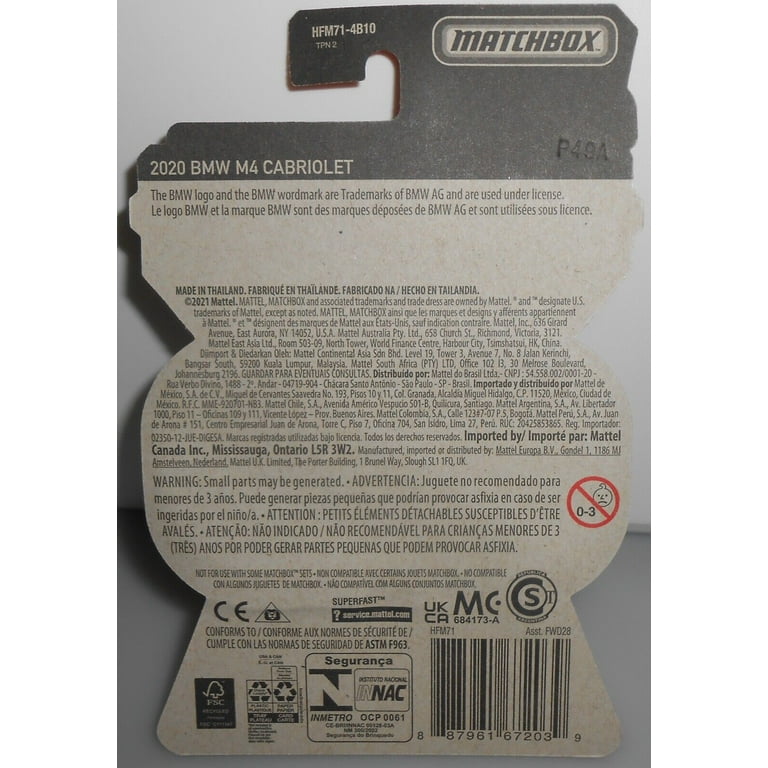 Matchbox Diecast Car Collection: 2020 BMW M4 Cabriolet Moving