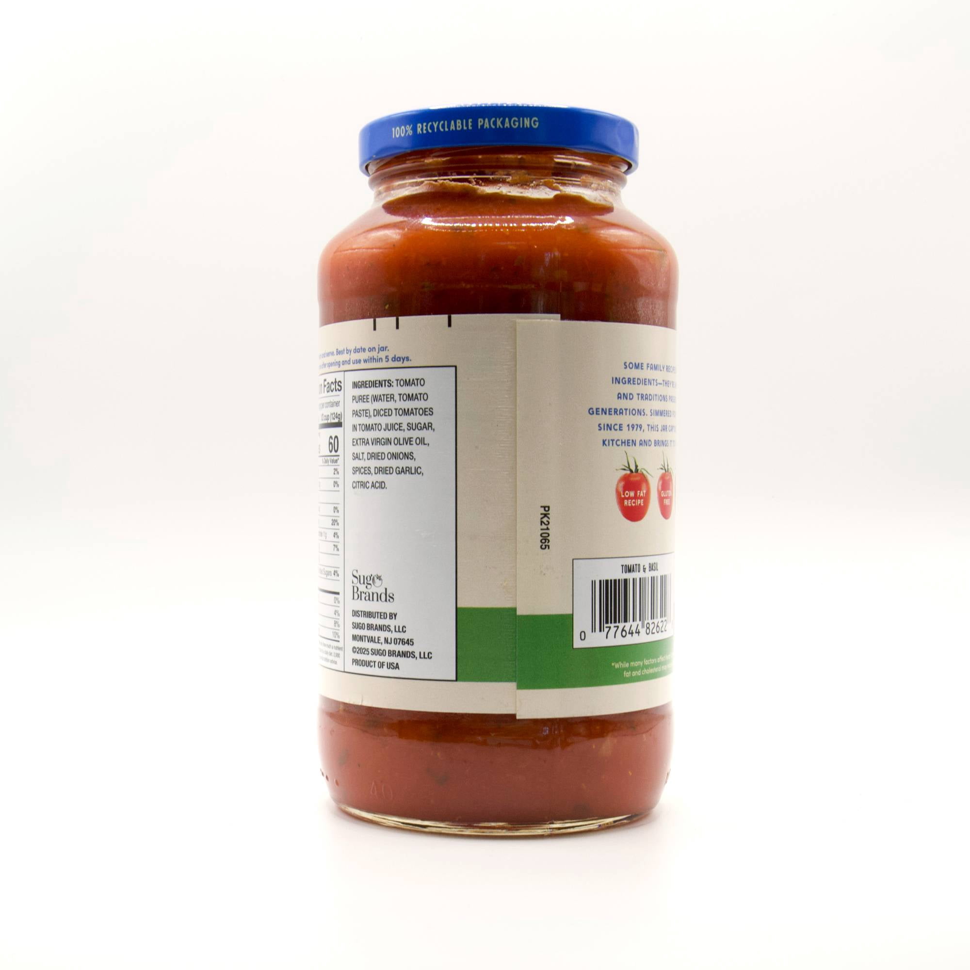 (2 pack) Francesco Rinaldi, Tomato and Basil Sauce, 24oz, Low Fat, No Saturated Fat, Gluten Free