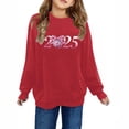 thumbnail image 1 of Chandails en Molleton pour Petites Filles 2025 Coton Manches Longues Col Rond Chandail Chemise pour Enfants Rouge, 1 of 5