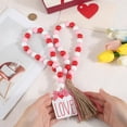 thumbnail image 3 of Valentines Wooden Bead Garland Wood Bead Garlands Pink Red Love Farmhouse Rustic Rope Tassels Beads Hanging Pendant Rustic Wall Ornament Strand Home Decor for Tiered Tray Wedding Anniversary, 3 of 8
