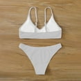 thumbnail image 4 of Elainilye Fashion Swimsuits for Women 2024 Sexy Solid Bikini Push-Up Padded Swimwear Swimsuit Set,White, 4 of 6