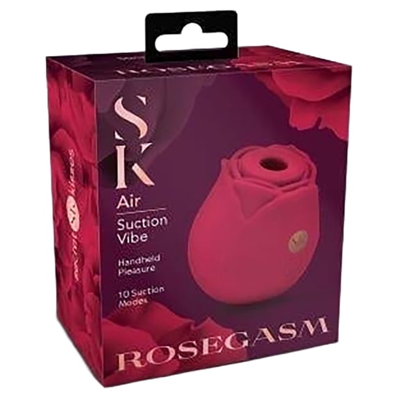 Secret Kisses Air Rose Bud Suction Clitoral Vibe - Red
