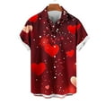 thumbnail image 4 of WREESH Men's Hawaiian Shirt Valentine's Day Shirts Heart Printed Button Up Shirts Casual Short Sleeve Summer Beach Shirt Wine, 4 of 4