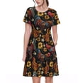 thumbnail image 1 of Disketp Sunflower Rooster para Vestido de Manga Corta para Mujeres, Vestidos de Verano para Mujeres, Casual y Holgado para la Playa, 1 of 6