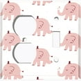 thumbnail image 4 of Metal Light Switch Plate Cover Cute Baby Elephant Pink ZOO006, 4 of 13