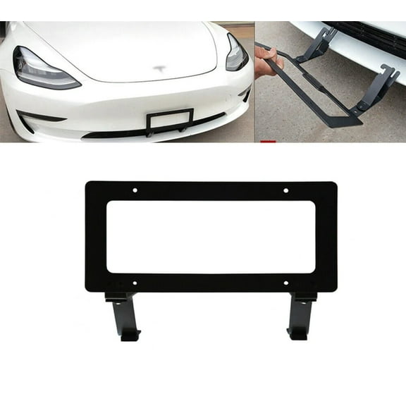 Tesla Model Y Front License Plate No-Hole Mounting Holder  Bracket Kit, 2020-2024