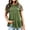 Army Green, variant on Womens T Shirt Ruched Loose Short Sleeve Crew Neck Solid Print Top Daily Wear Women's Graphic Tees L
