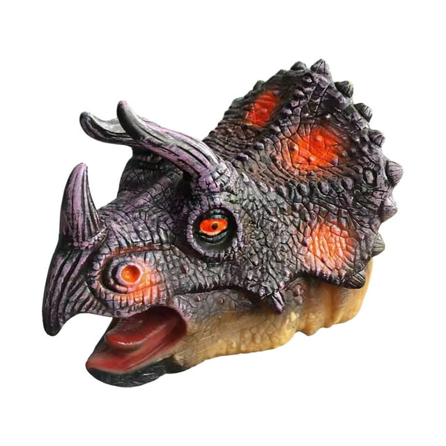 lionlar Dino Hand Puppet Educational Learning Toy Hand Puppet for Kids Boys Children Triceratops Gray