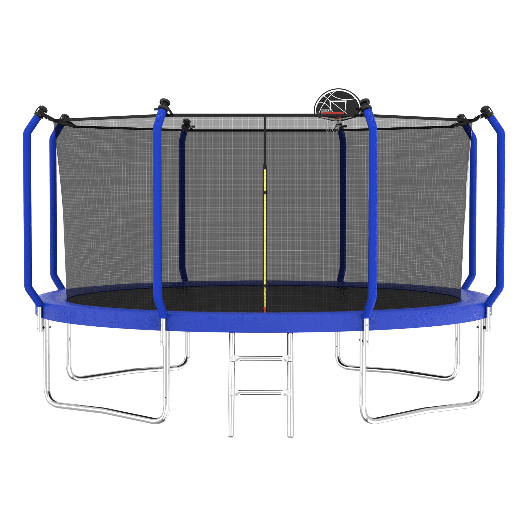 12FT Trampoline with Basketball Hoop,Outdoor Trampoline with Enclosure Net,Blue