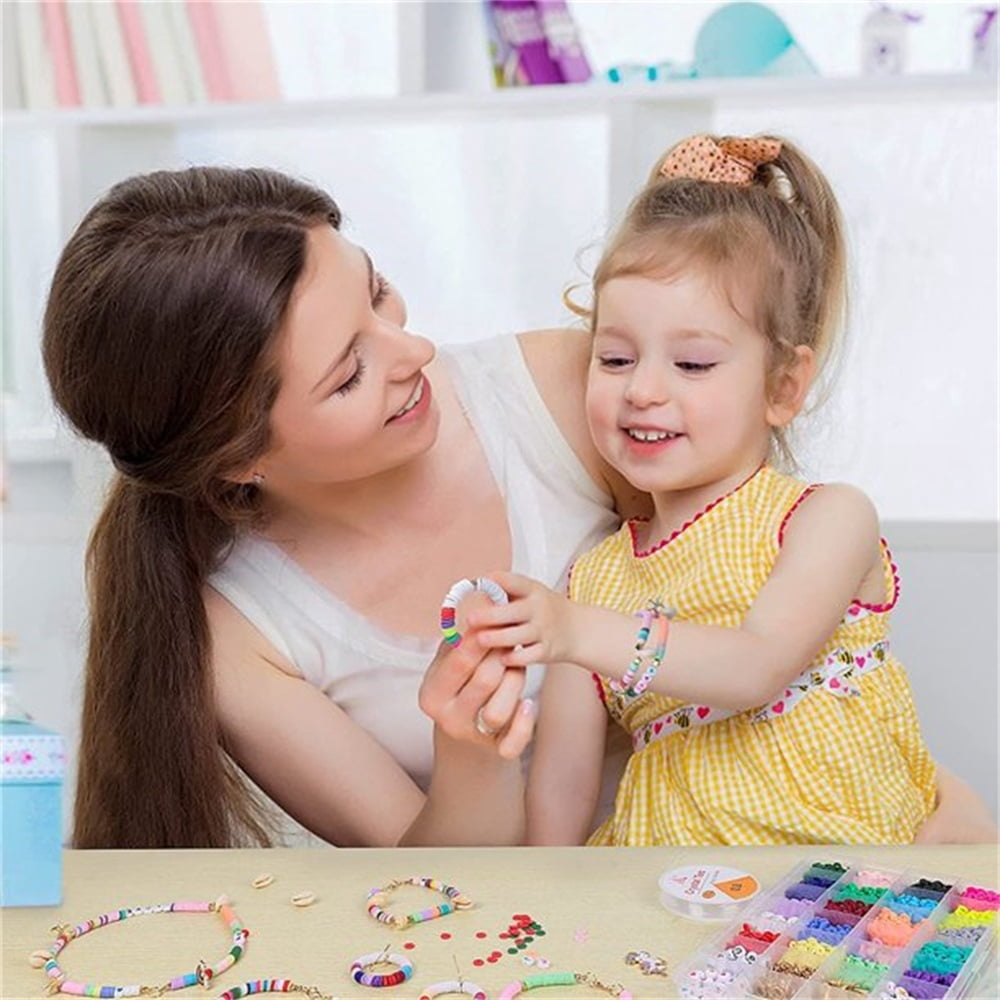 RECUTMS Jewelry Making Kit 2 Packs,6000 Pcs DIY Clay Bead Bracelets 24 Colors for Gift