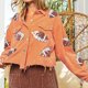 thumbnail image 1 of Abrigo Chaqueta recortada de pana para mujer Chaqueta de béisbol con solapa informal Abrigos de moda para exteriores Cgtredaw Naranja T L para Mujer, 1 of 6
