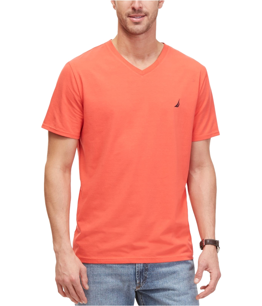 Nautica Mens Slim V-Neck Embellished T 