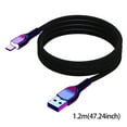 thumbnail image 3 of Câble de Charge Rapide Type C 5A, Nylon Tressé, Lumière LED, Sortie 3.1A, USB2.0, Durable, 3 of 6