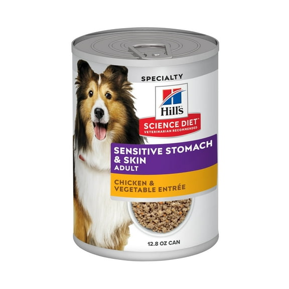 Hill's Science Diet Sensitive Stomach & Skin Chicken & Vegetable Wet Dog Food, 12.8oz Can 12pk