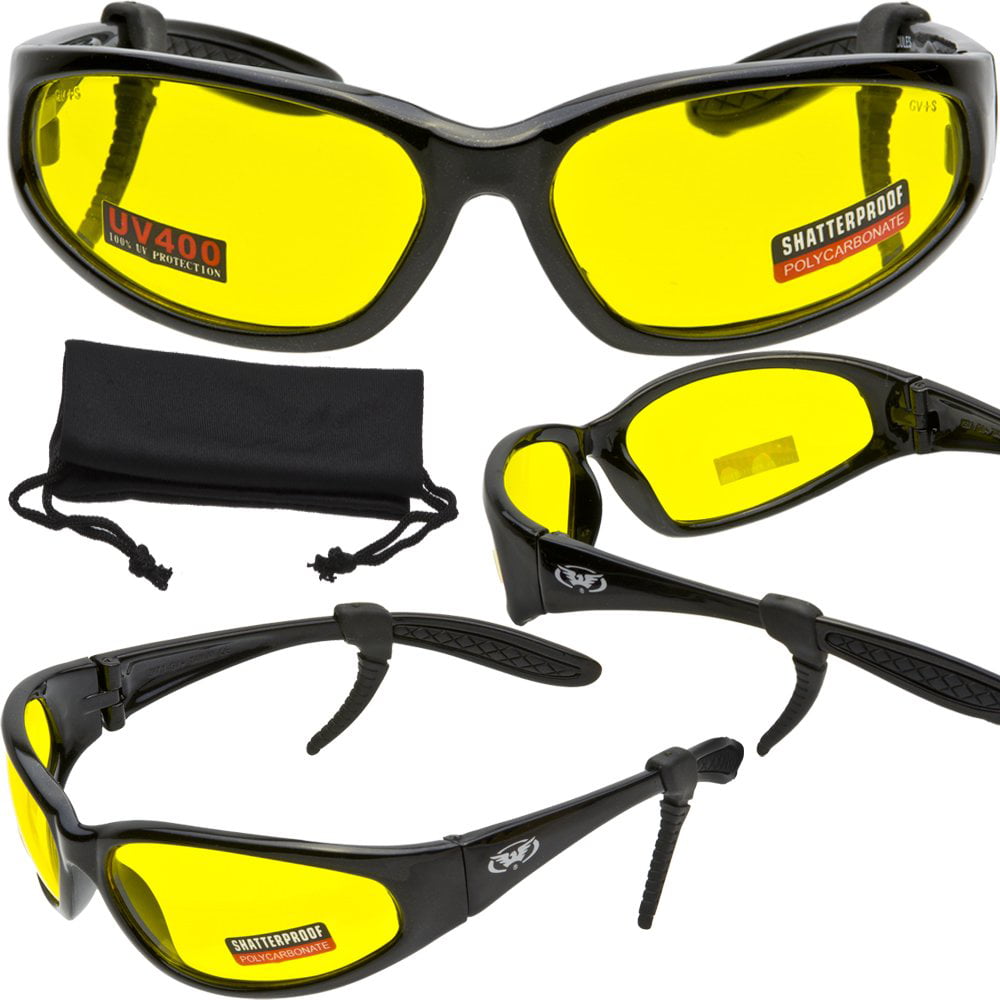 CAMOYL Pink Nylon Frame/Yellow Lens Global Vision Digital Camo Safety Glasses
