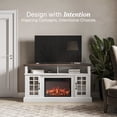 thumbnail image 3 of BELLEZE 58" TV Stand with 23" Electric Fireplace, Fireplace TV Console for TVs up to 65", Home Entertainment Center with Storage Cabinet and Adjustable Shelves - Astorga (White), 3 of 7